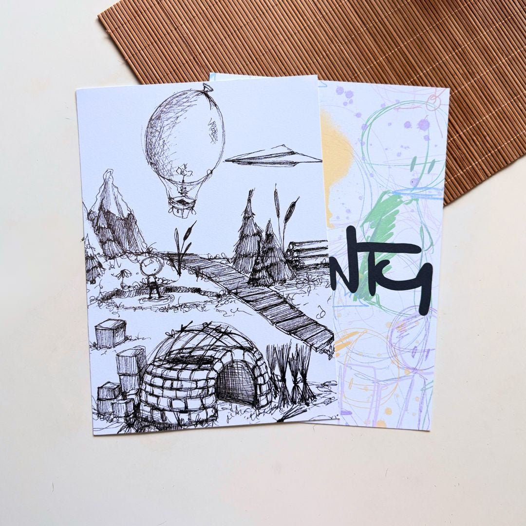 Ballonfahrt Ausmalbild 2er Set