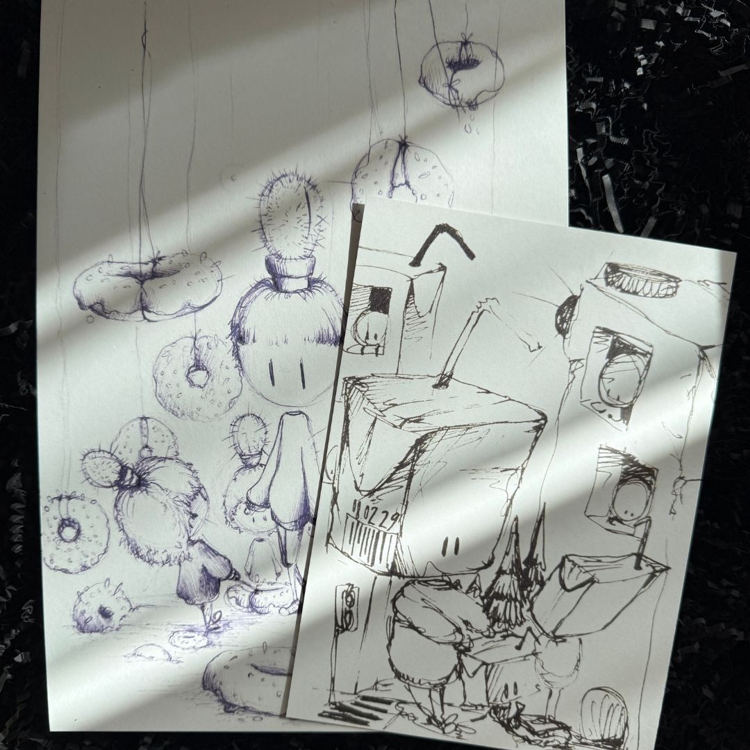 Donut Himmel Ausmallbild 2er Set