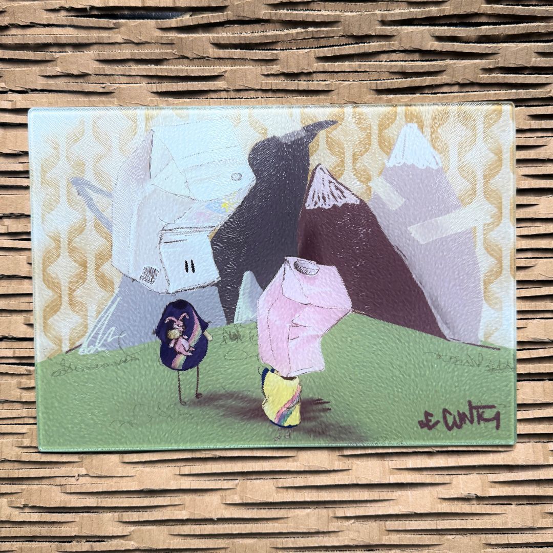 Tabla de desayuno/tabla de cortar Pizza Girls Volane de vidrio texturizado 20x28,5 cm