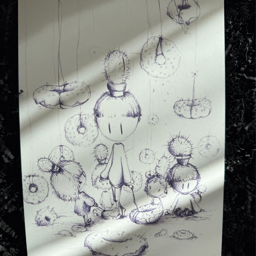 Donut Himmel Ausmallbild 2er Set