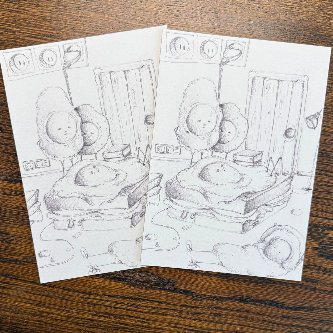 Ei auf Toast Ausmalbild 2er Set