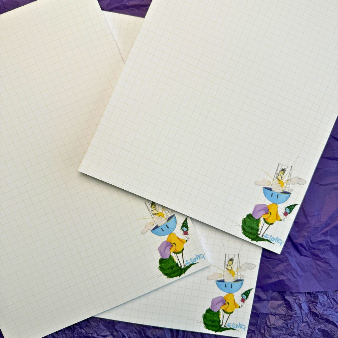 Bloc de notas con cabeza de casete DIN A5 Volane Ilustración | 100 hojas | papel de 120 g/m²