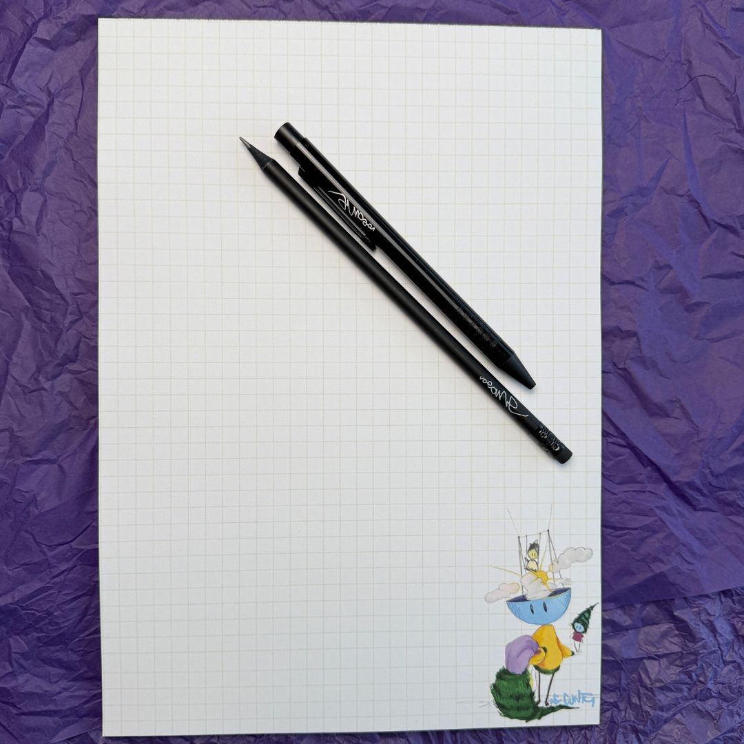 Bloc de notas con cabeza de casete DIN A5 Volane Ilustración | 100 hojas | papel de 120 g/m²