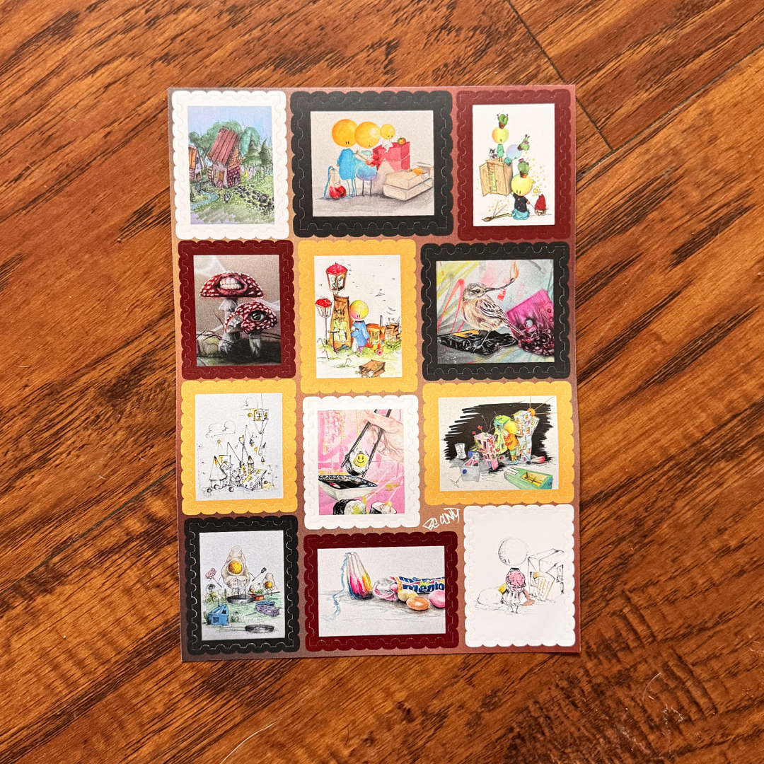 Hoja de pegatinas de Volane City Hoja de pegatinas de forma libre DIN A6