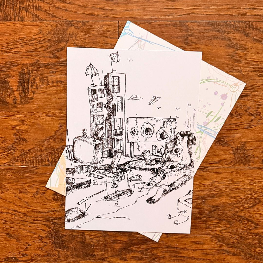 Spiegelei-Reklame Ausmalbild 2er Set