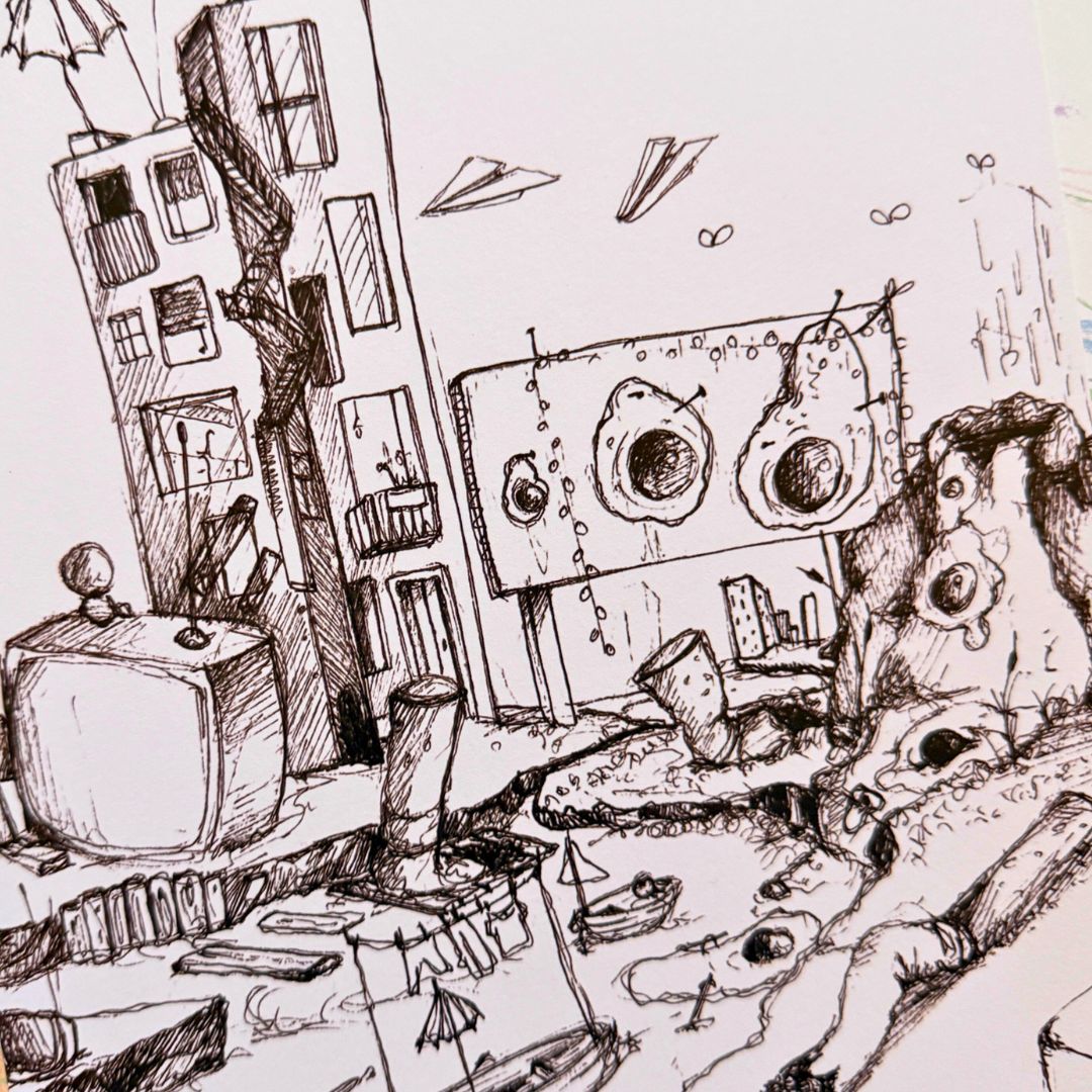 Spiegelei-Reklame Ausmalbild 2er Set