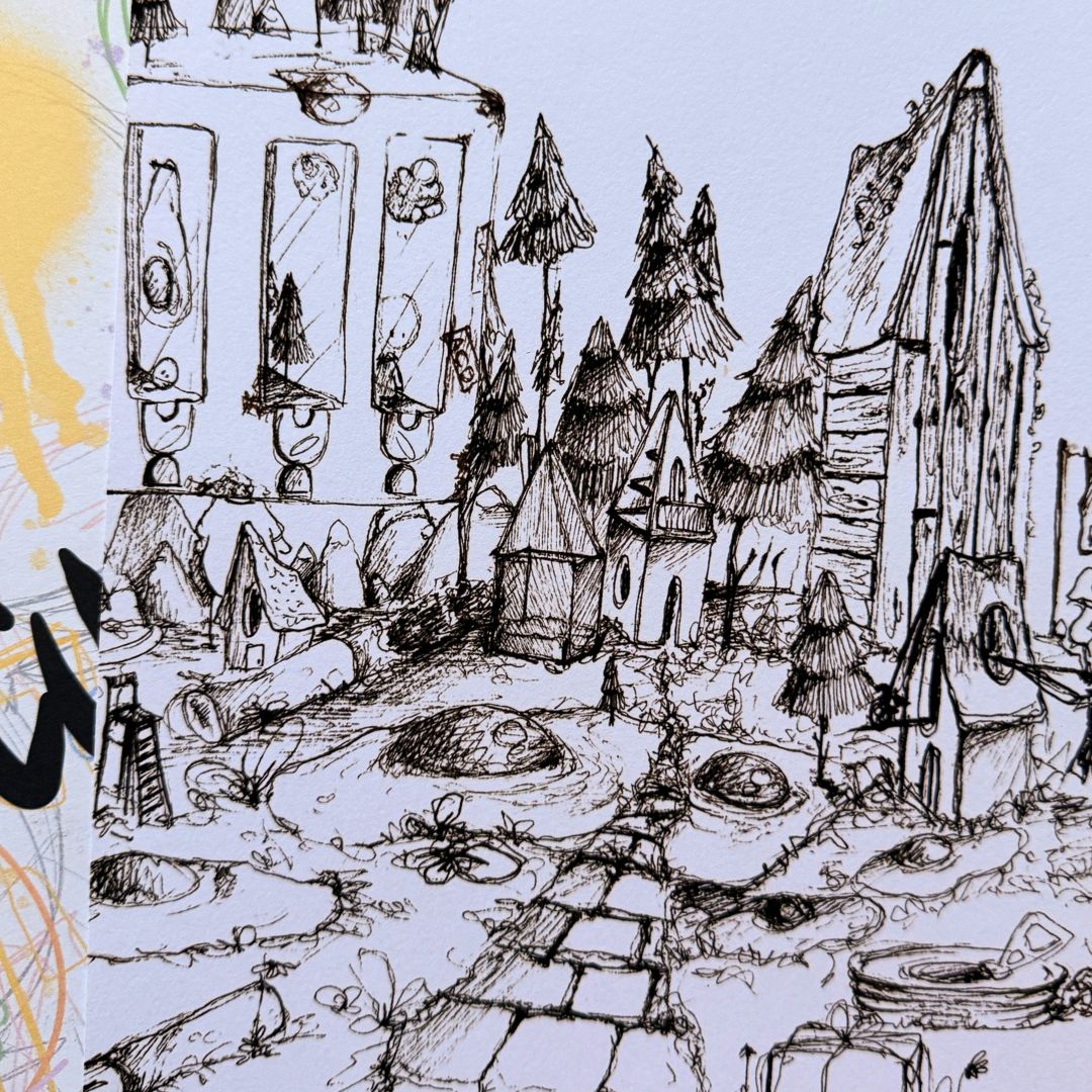 Siedlung Ausmalbild 2er Set