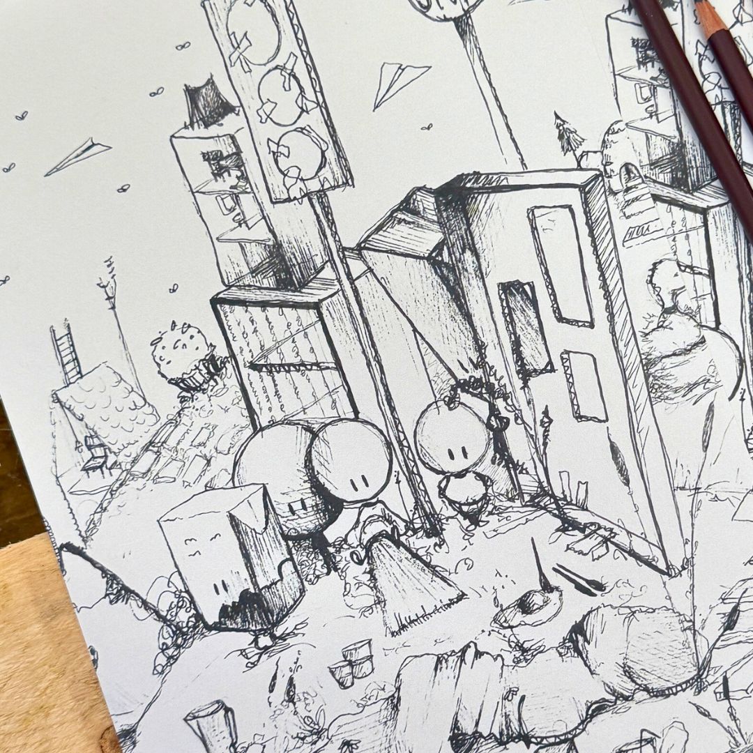 Stop Ausmallbild 2er Set