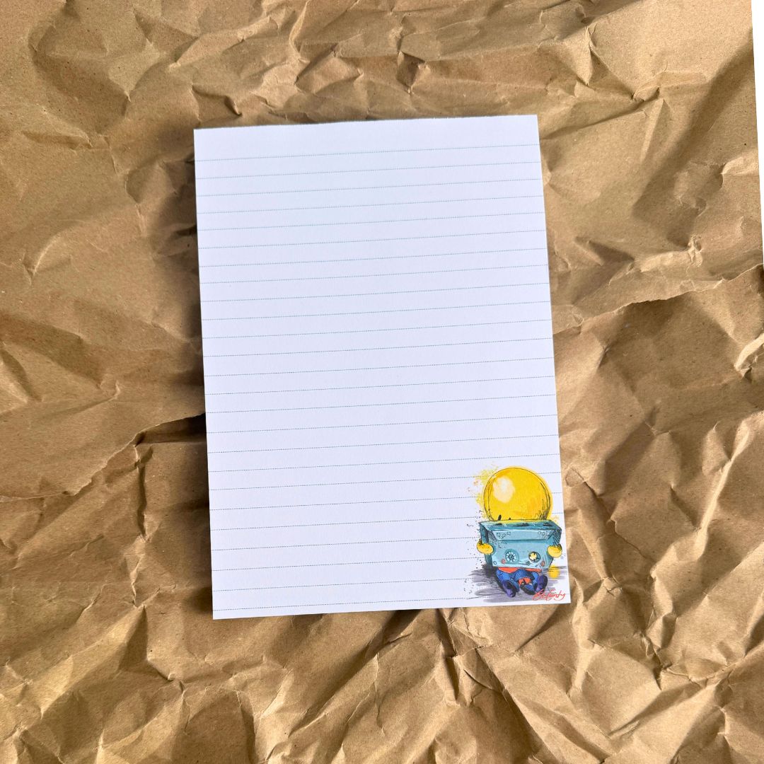 Bloc de notas con cabeza de casete DIN A5 Volane Ilustración | 100 hojas | papel de 120 g/m²