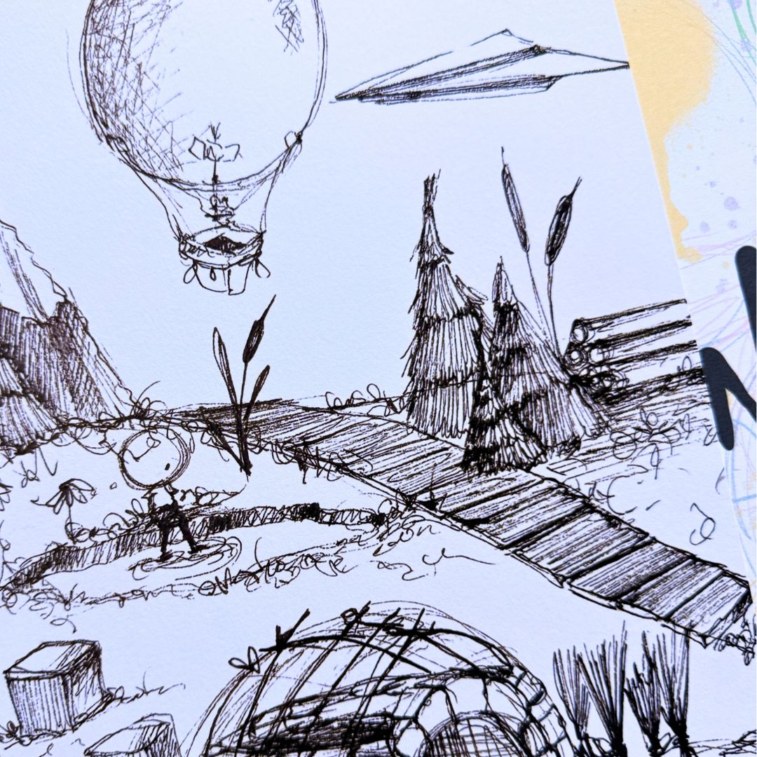 Ballonfahrt Ausmalbild 2er Set