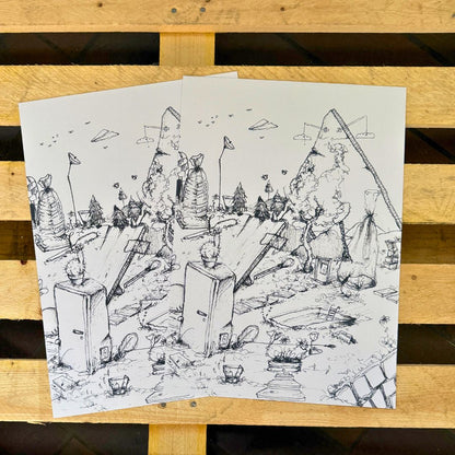 Berglandschaft Ausmalbild 2er Set