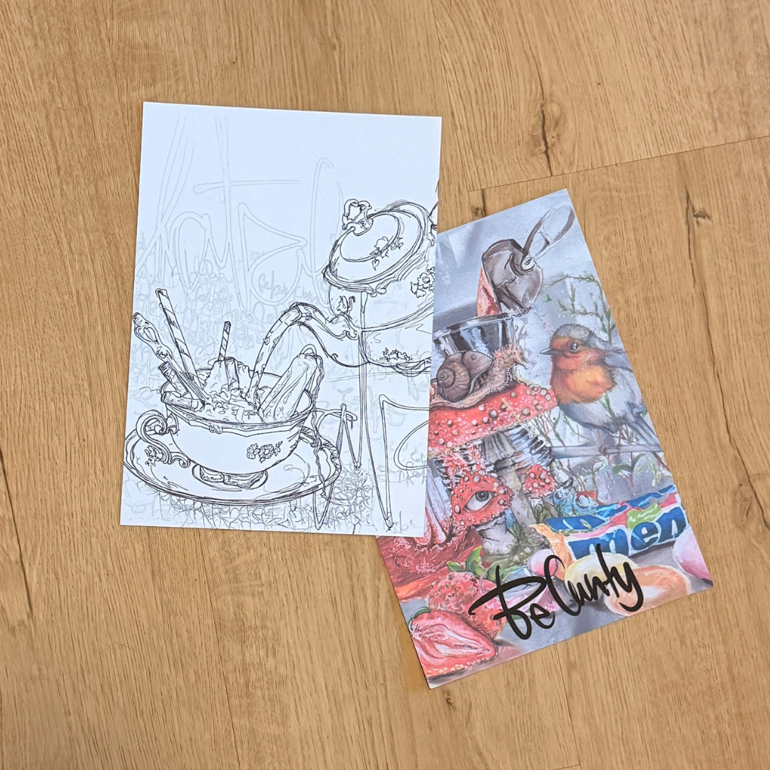 Kaffeekränzchen Ausmalbild 2er Set