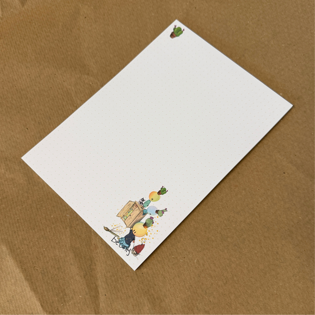 Bloc de notas con cabeza de casete DIN A5 Volane Ilustración | 100 hojas | papel de 120 g/m²