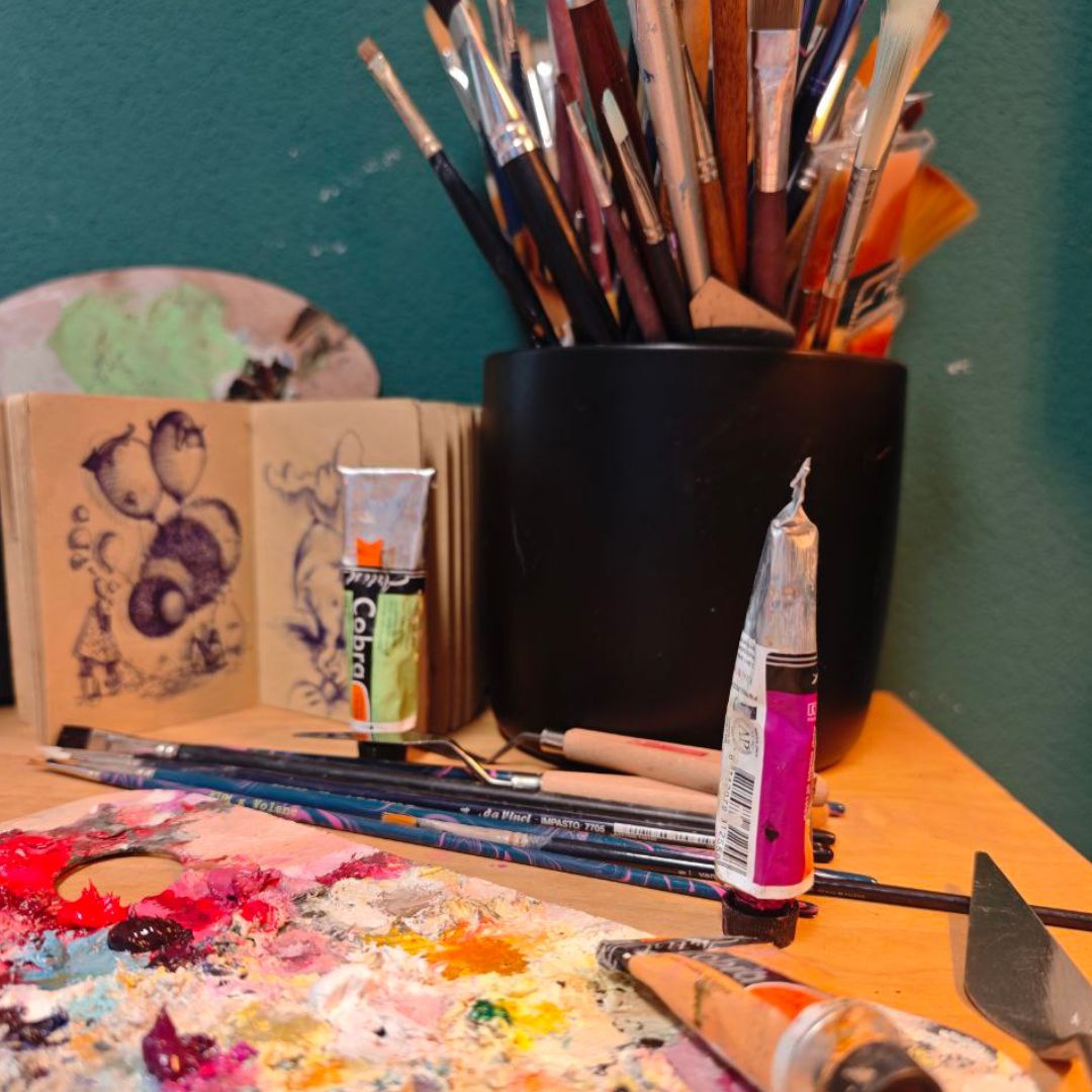 Ölmalerei für Einsteiger– Milchkarton mit Vogel