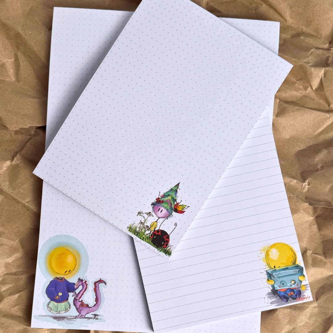 Bloc de notas con cabeza de casete DIN A5 Volane Ilustración | 100 hojas | papel de 120 g/m²