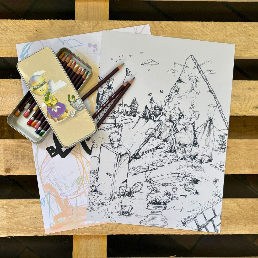 Berglandschaft Ausmalbild 2er Set
