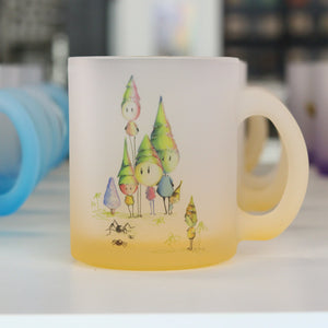 Die Waldis Glas Tasse 300ml 10oz Volane Made by Buttwich - ButtwichTasseGlasIllustrationKaffeetasse