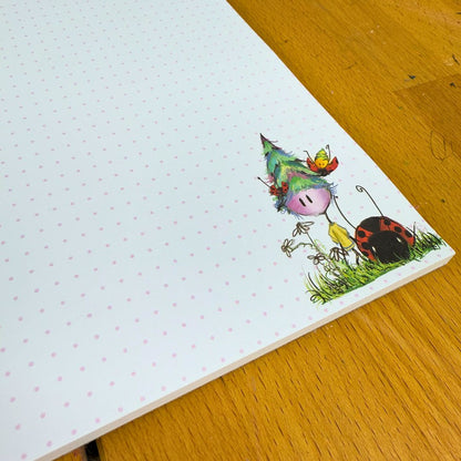 Käferrider Block punktiert DIN A5 Volane Illustration | 50 Blatt | 80 g/m² Papier - ButtwichKunst &amp; UnterhaltungBlockDIN A5Papier