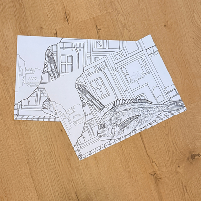Kalt serviert Ausmalbild 2er Set