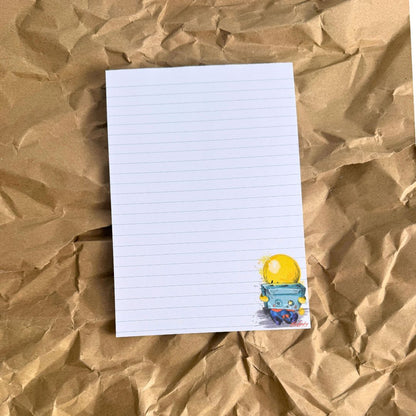 Bloc de notas con cabeza de casete DIN A5 Volane Ilustración | 100 hojas | papel de 120 g/m²