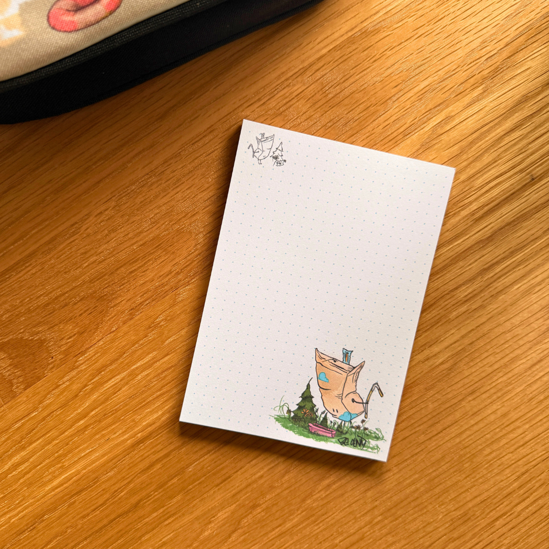 Bloc de notas con cabeza de casete DIN A5 Volane Ilustración | 100 hojas | papel de 120 g/m²