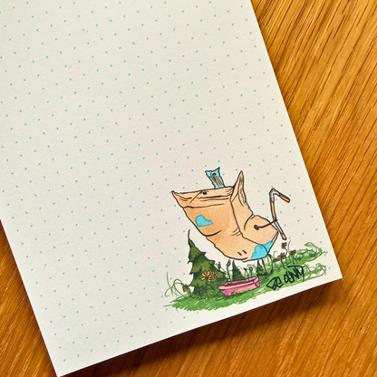 Bloc de notas con cabeza de casete DIN A5 Volane Ilustración | 100 hojas | papel de 120 g/m²