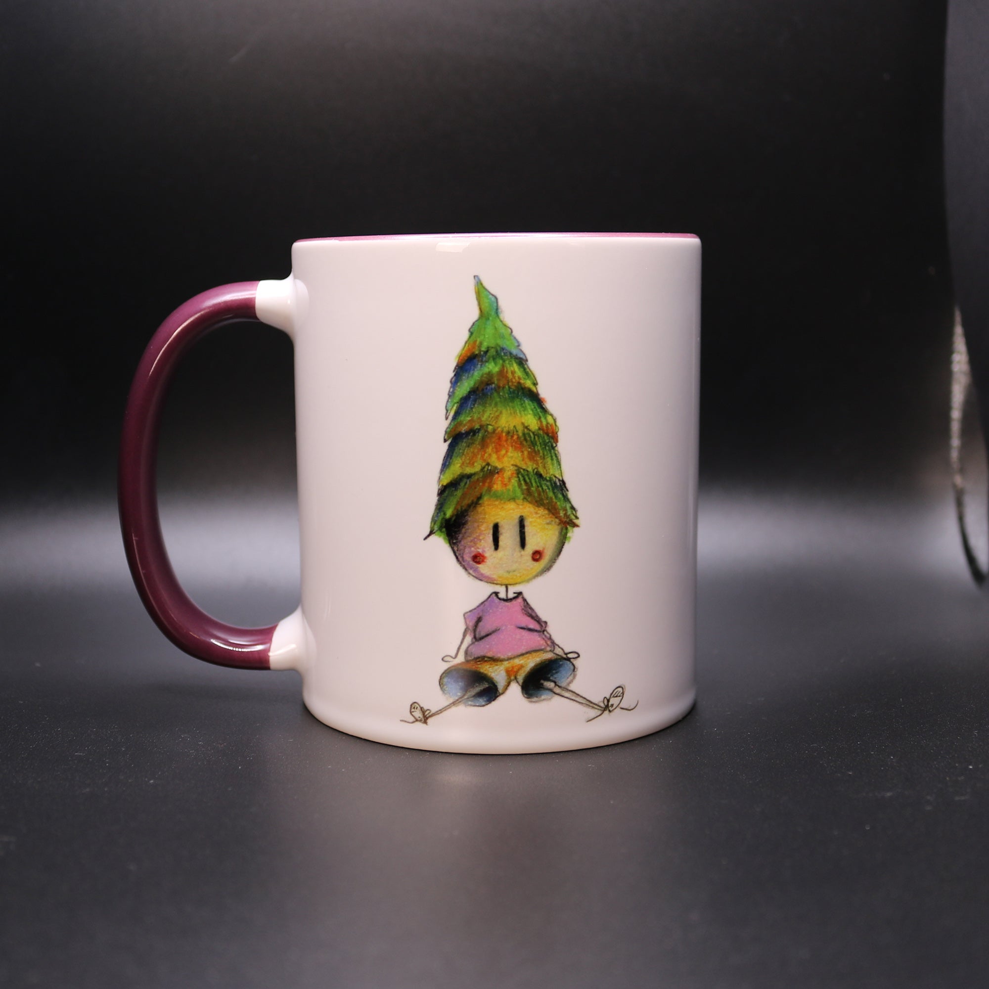 Volane Sammeltasse "Hocken" zweifarbig Keramik 340ml Made by Buttwich - ButtwichTasseBecherIllustrationKaffeetasse