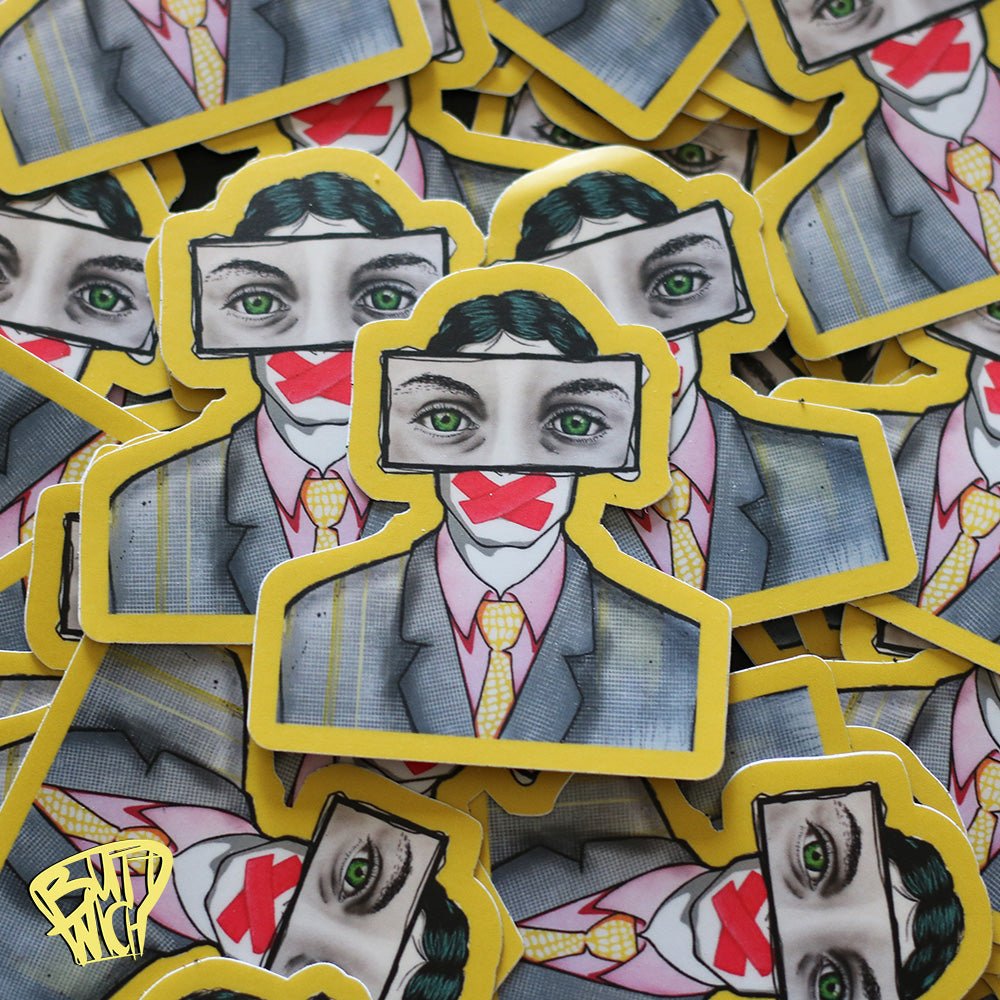 Gelber Typ Vinyl Freiform Sticker | 2er Pack - ButtwichStickerFreiformGelberLouis Beton