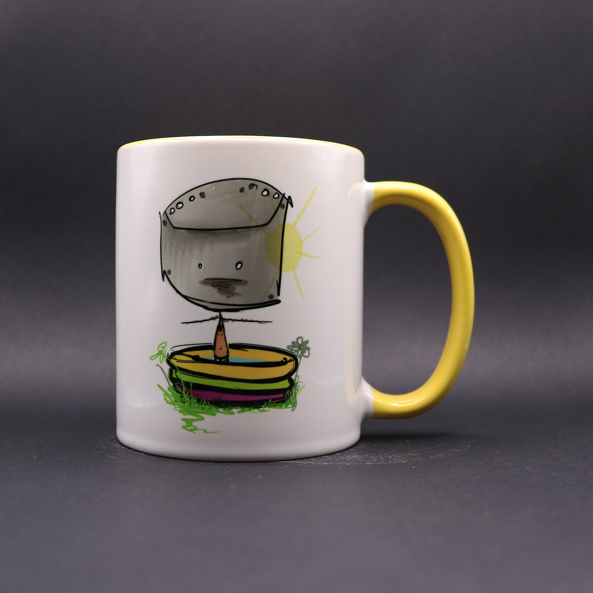 Volane Sammeltasse "Waschzuberinho" limitiert zweifarbig Keramik 340ml Made by Buttwich - ButtwichTasseBecherIllustrationKaffeetasse